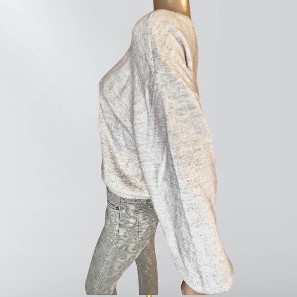 ASOS Design Cream / Tan Knit Puff Sleeve Sweater - Picture 2 of 3